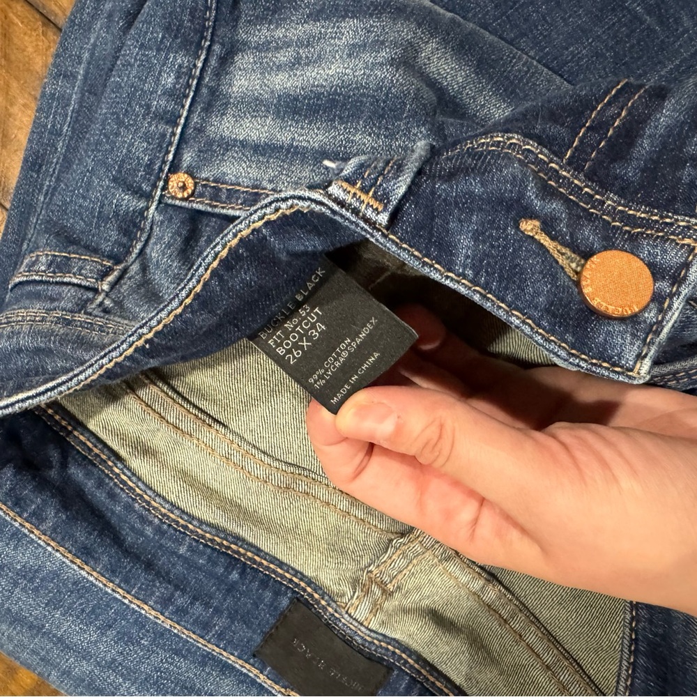 Buckle Black Fit No. 53 Malcesine Bootcut Stretch Jeans Denim Distressed 26x34 - Picture 5 of 16